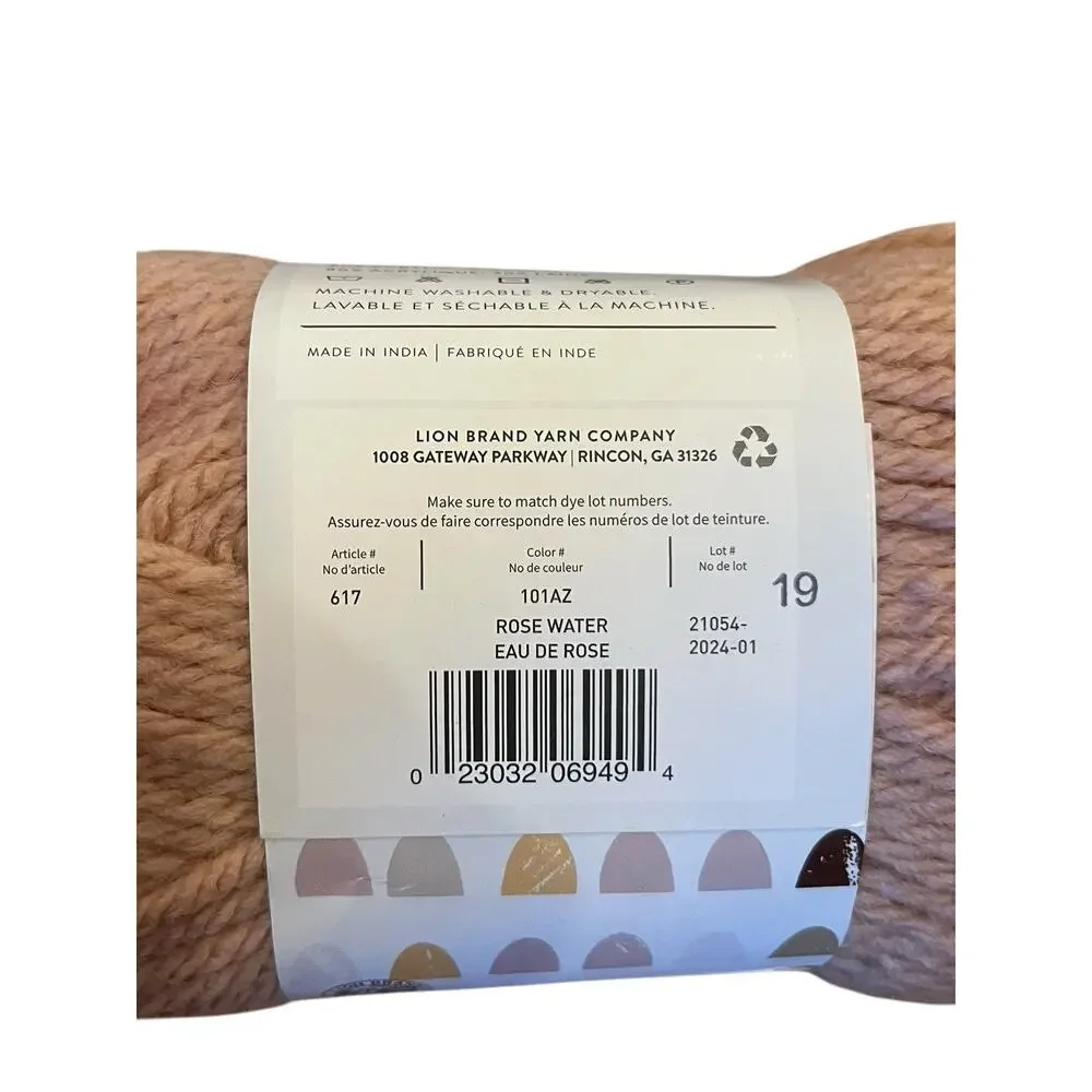 2 skeins of Lion Brand Yarn Hue + Me Bulky Yarn Rose Water Acrylic Wool 4.4oz Ea